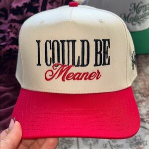 Red and White 'I Could Be Meaner' Cap